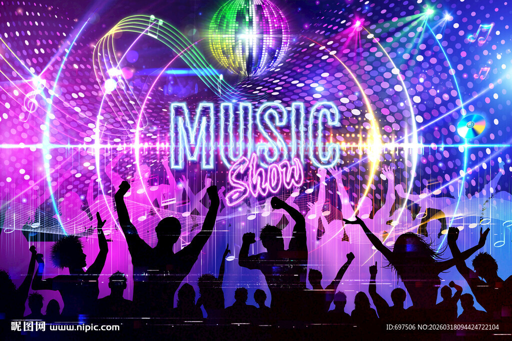 音乐狂欢音符KTV夜店酒吧背景