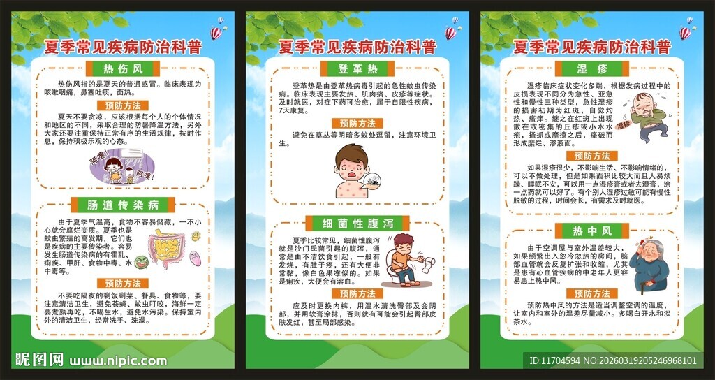 夏季健康教育知识展板