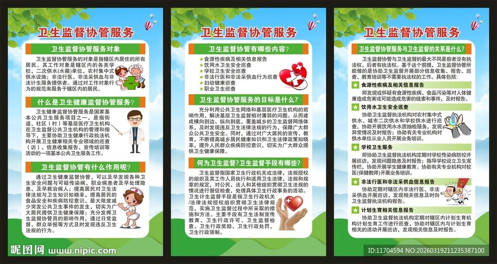 卫生监督协管展板