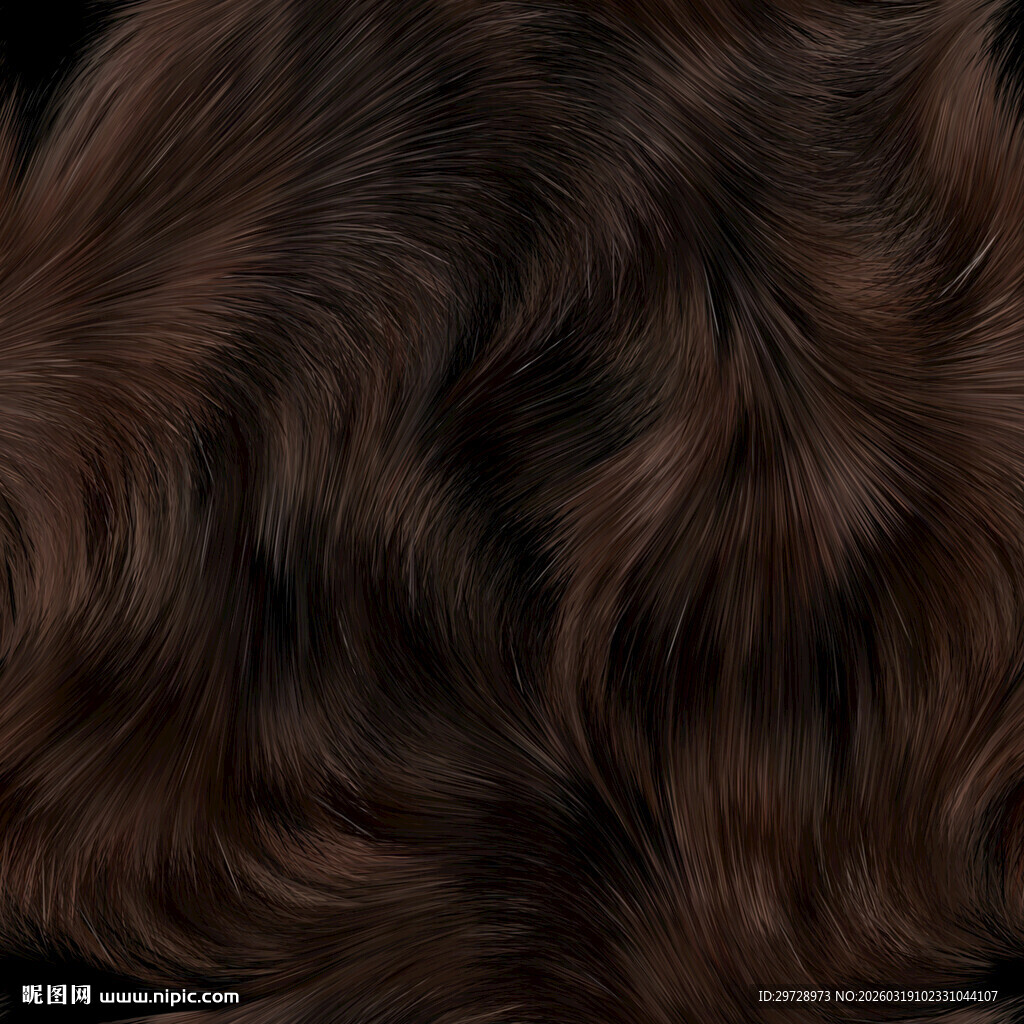 深棕色波浪卷发发丝毛发纹理