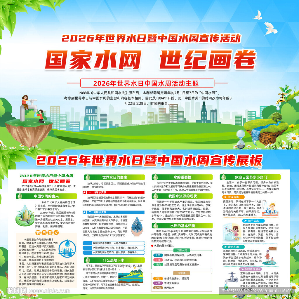 世界水日中国水周宣传栏