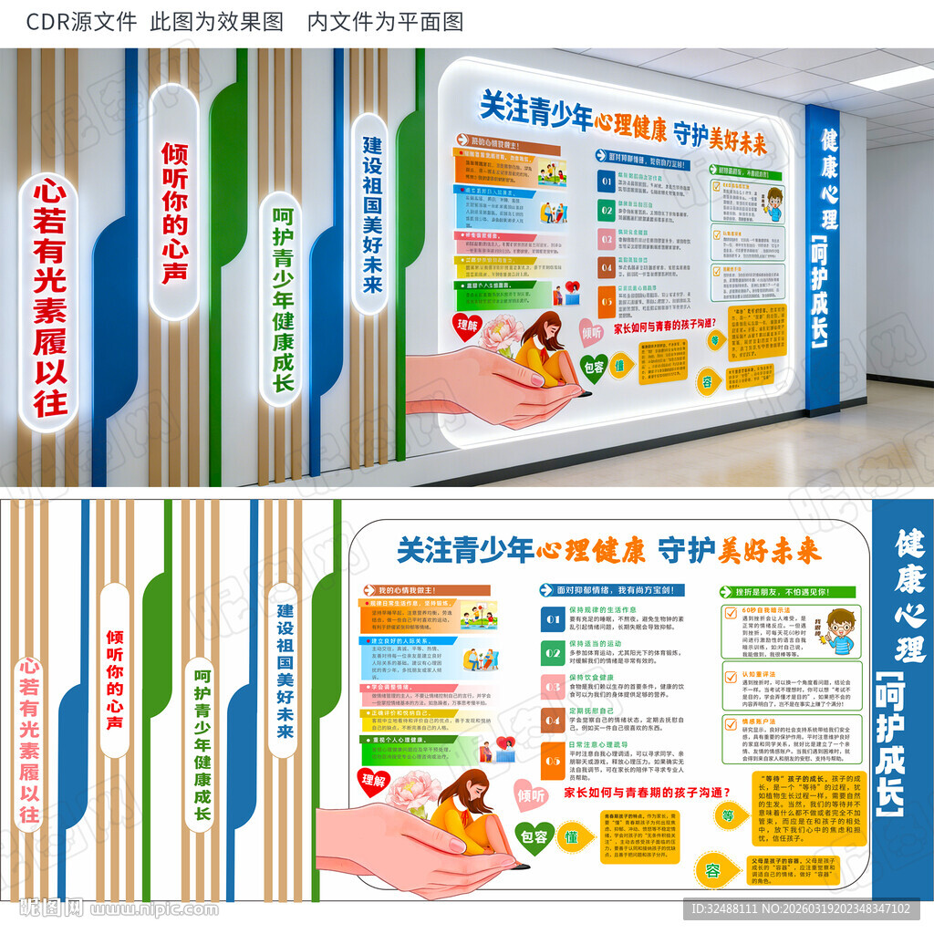 青少年心理健康文化墙