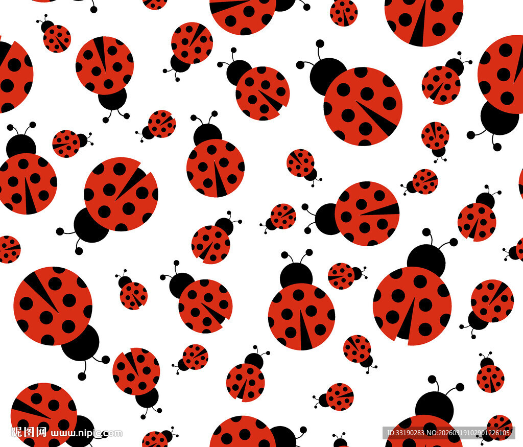 瓢虫图案无缝背景图