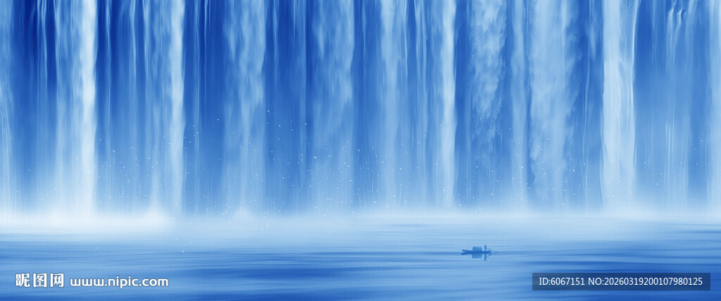 流水生财瀑布山水幕墙