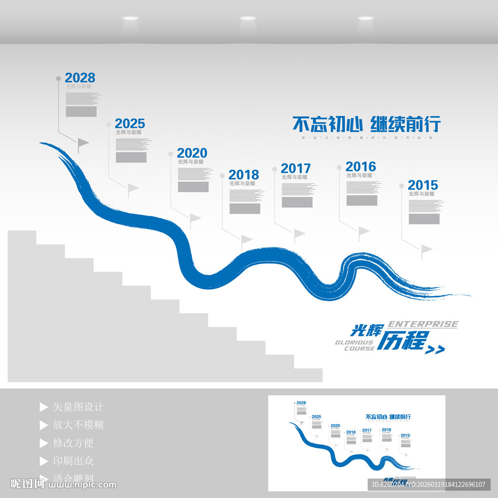 企业发展历程楼梯文化墙