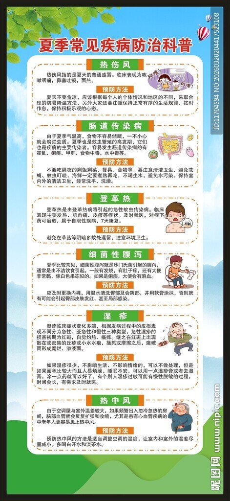 夏季健康教育知识展架