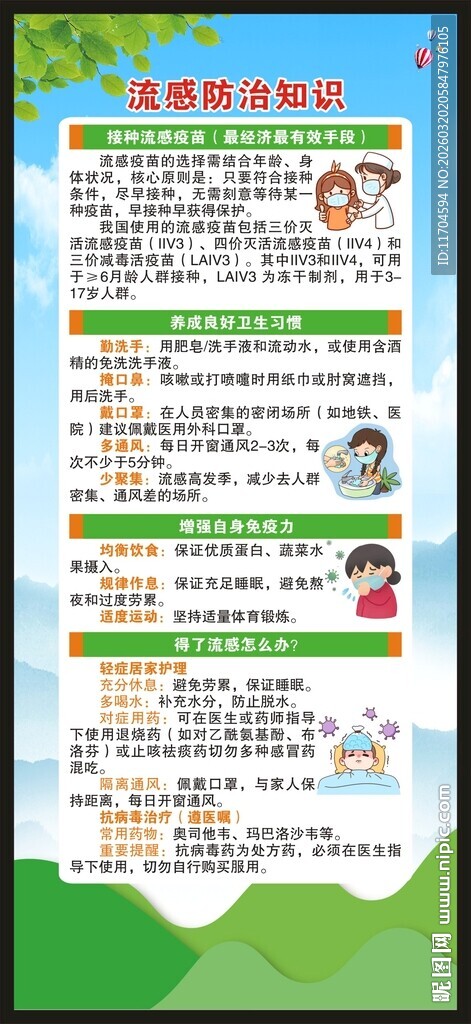 预防流感知识展架