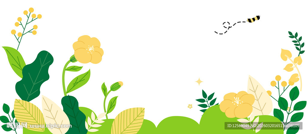 清新花卉绿植背景图