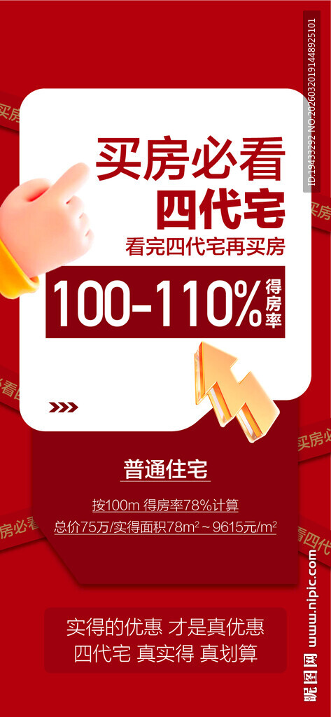 买房必看四代宅成交热销海报