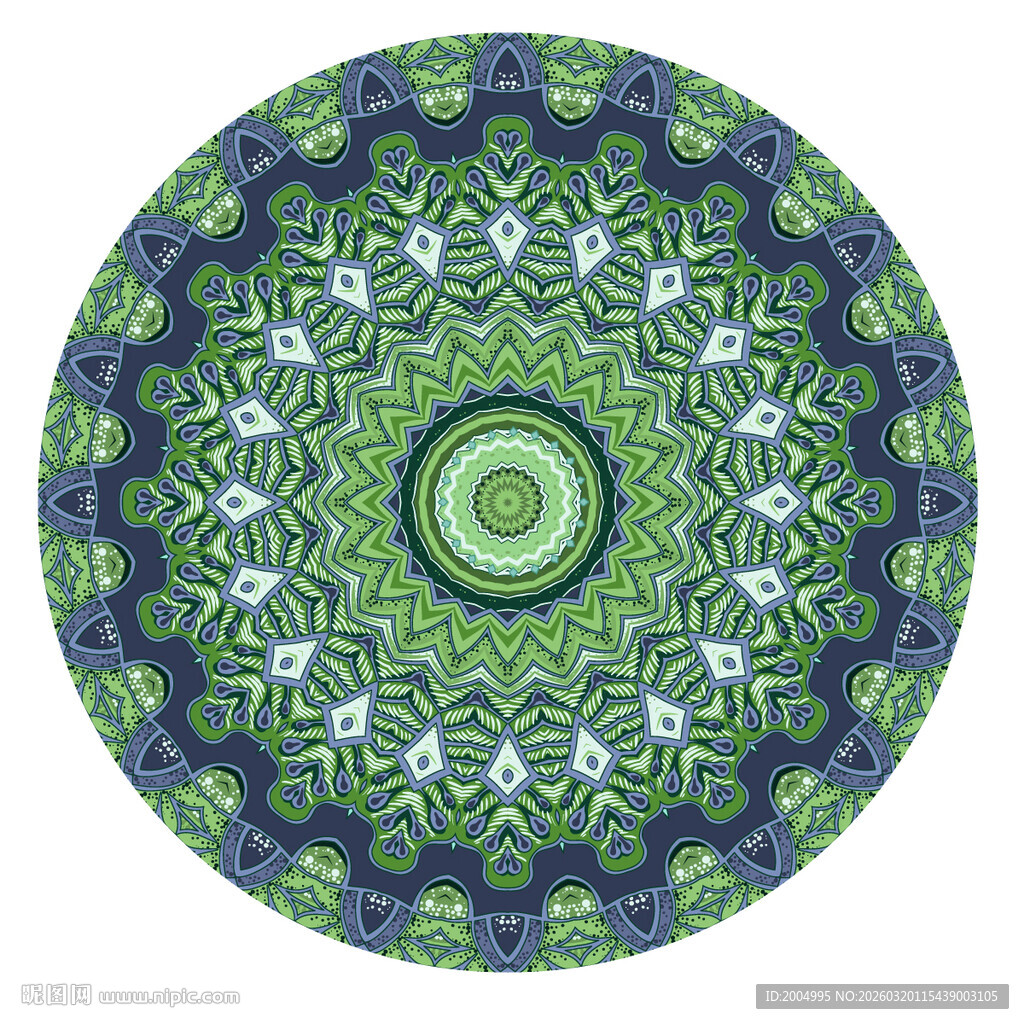 圆形绿色高档花纹