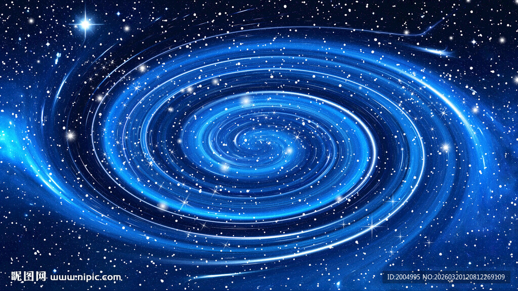 蓝色宇宙旋涡星空