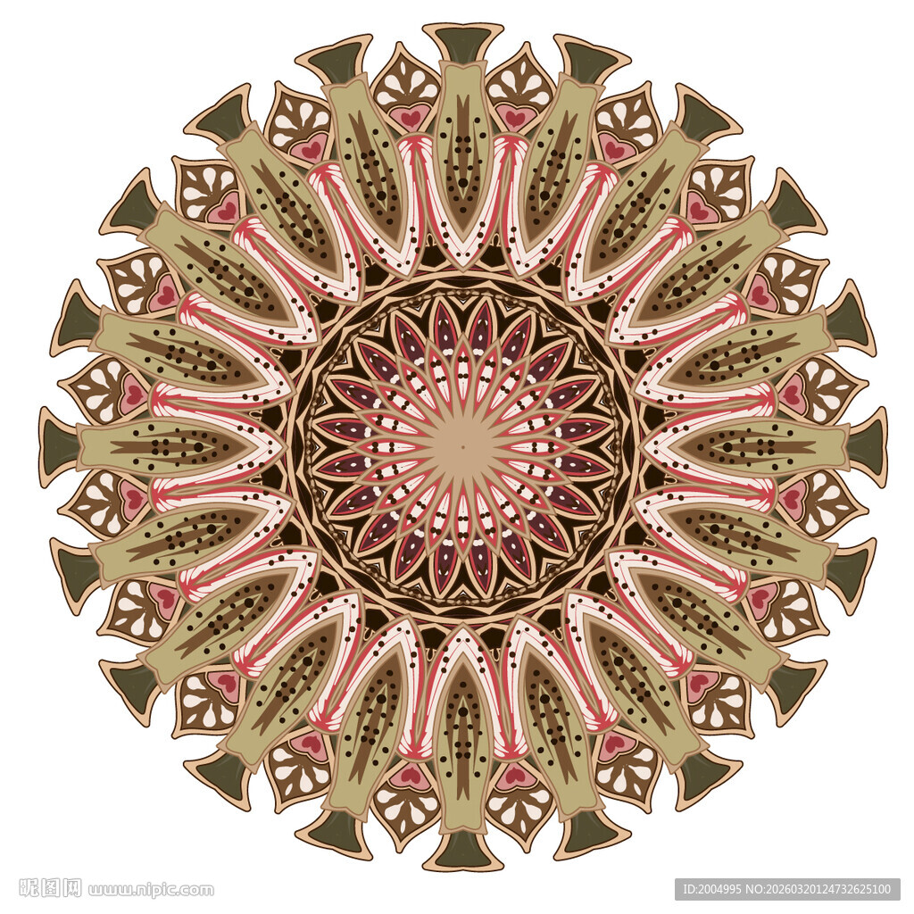 圆形精美曼陀罗图案装饰艺术