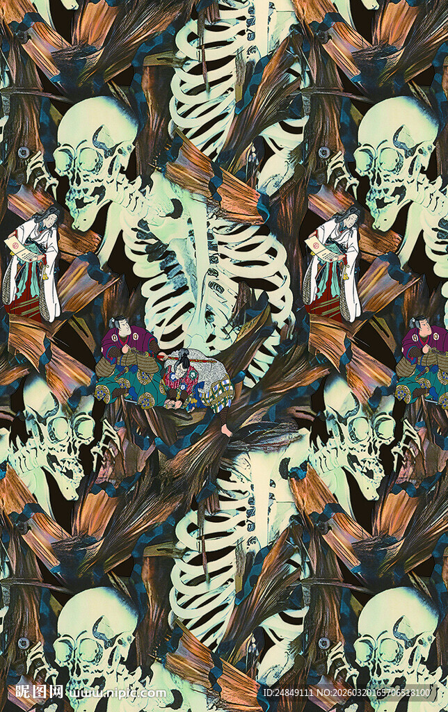 骷髅图案背景设计素材