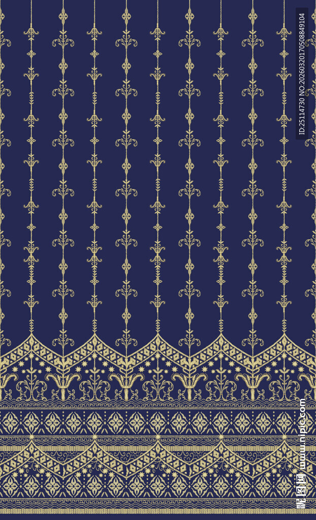 深蓝色精致花纹图案背景
