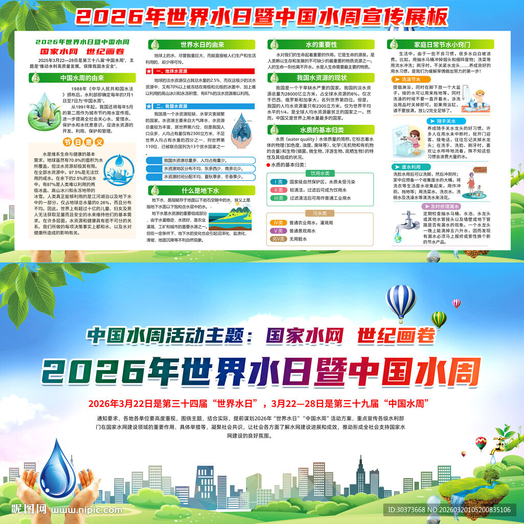 世界水日中国水周宣传栏