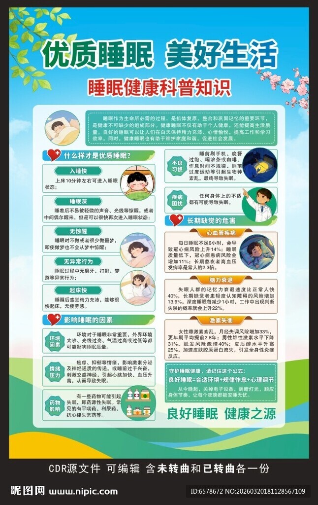 睡眠科普知识海报