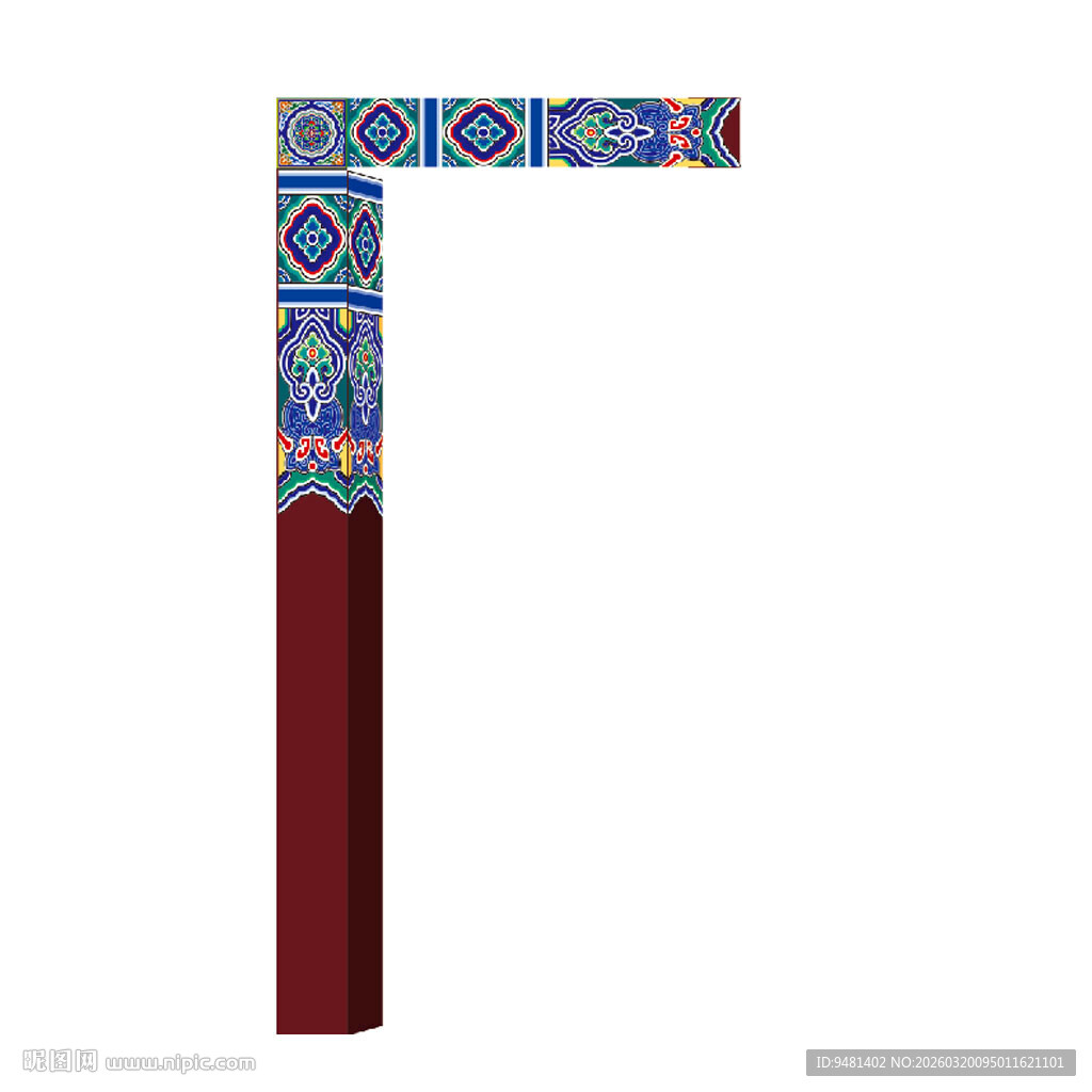 中式彩绘立柱藏式婚礼包柱子