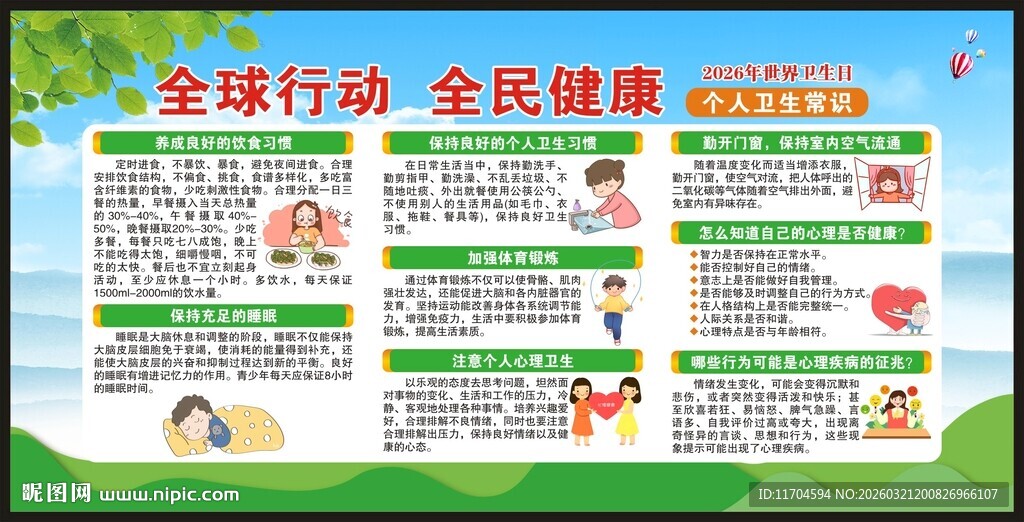 世界卫生日宣传栏