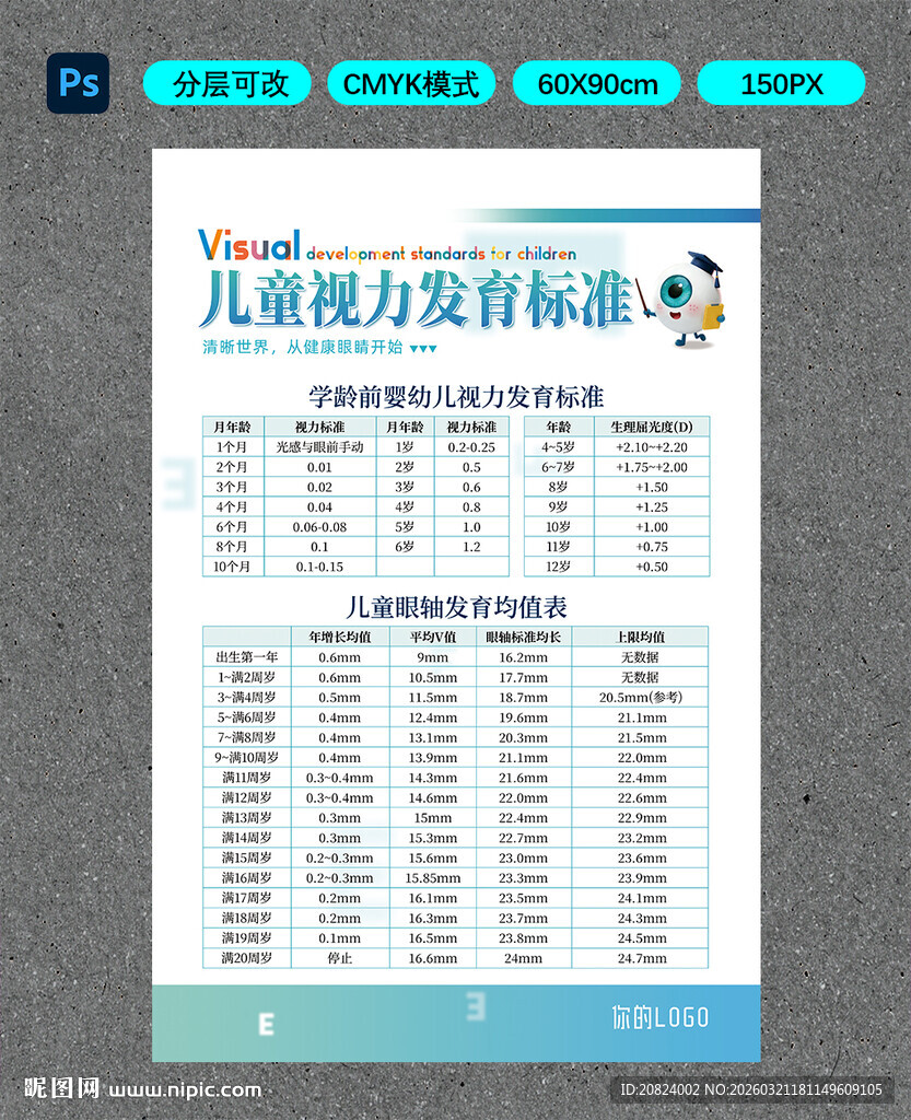 儿童视力发育标准