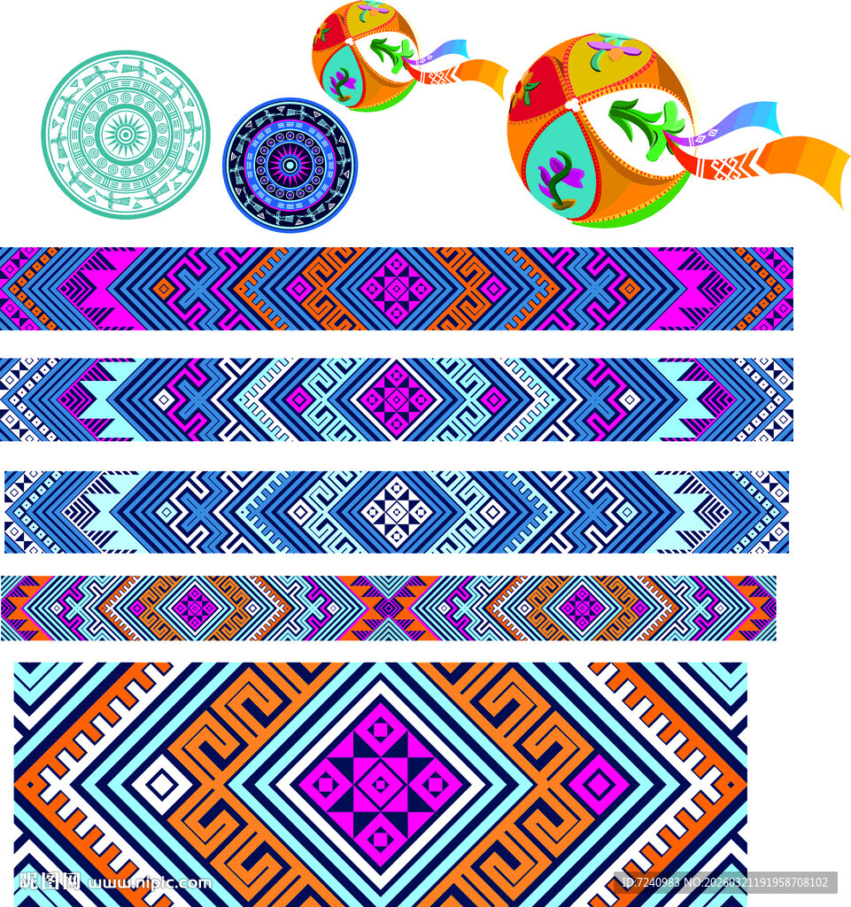 壮锦锈球铜鼓 壮族元素 