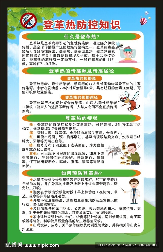 预防登革热知识海报