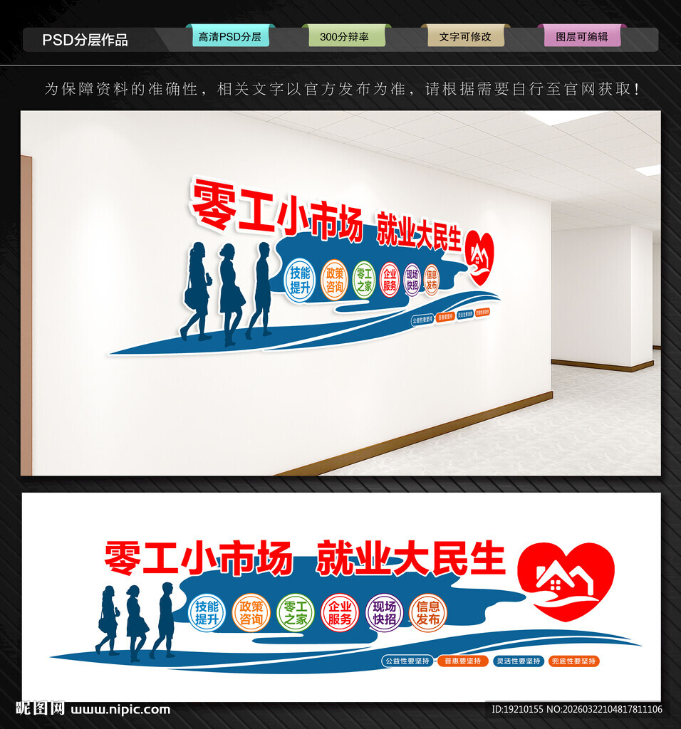 零工市场就业服务文化墙