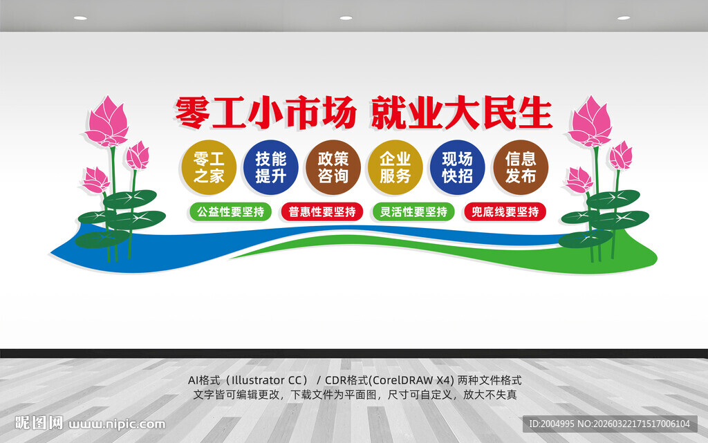 零工市场就业服务文化墙