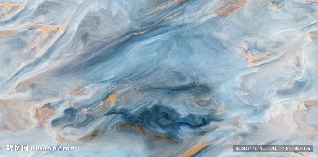 蓝水水墨大理石石纹