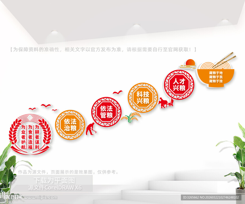 粮食安全战略楼道墙