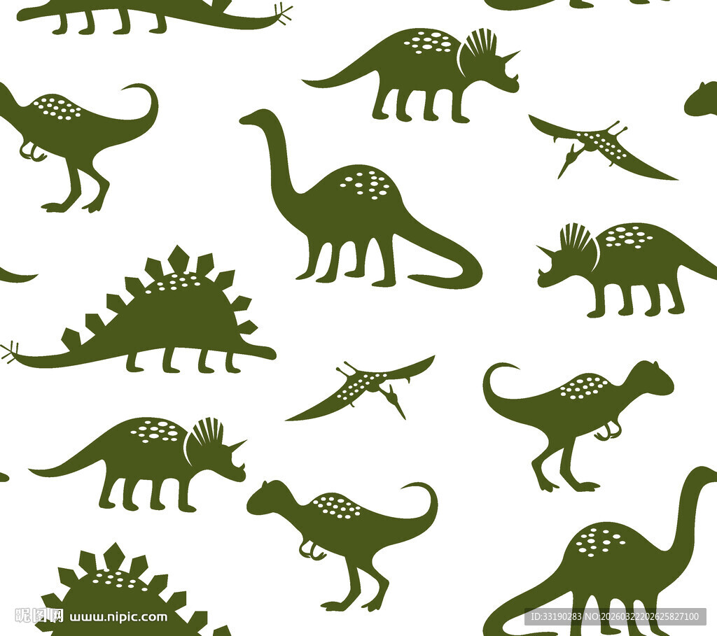 绿色恐龙图案背景