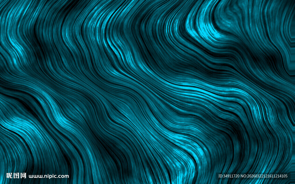 蓝绿色波浪纹理背景图