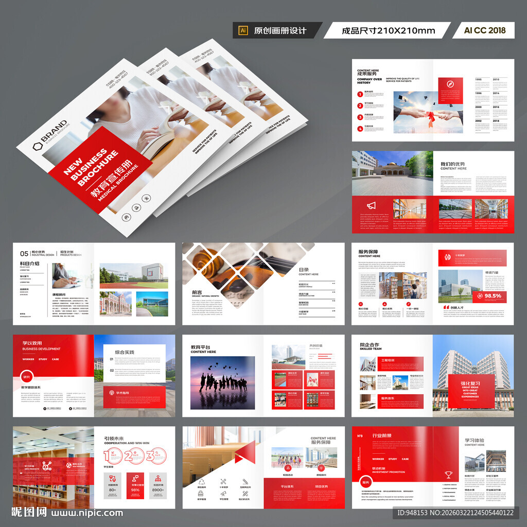 方形教育宣传册