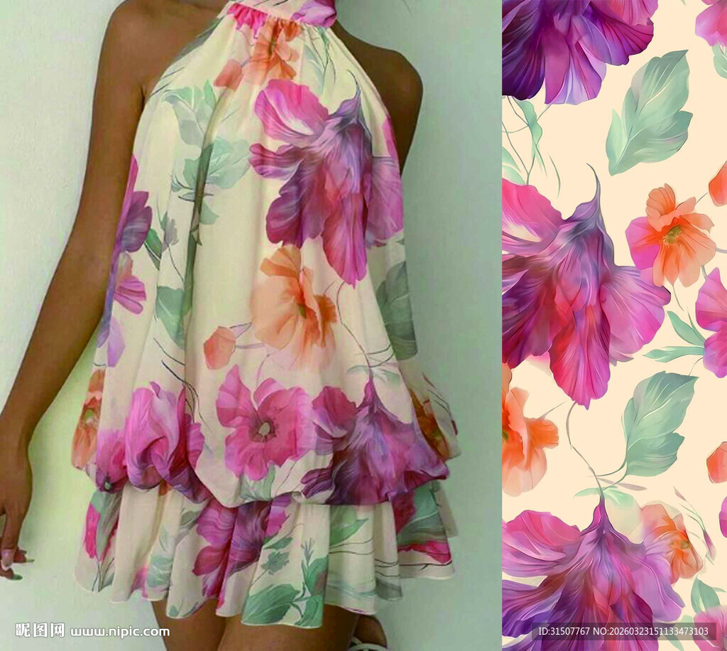 水彩花卉图案背景