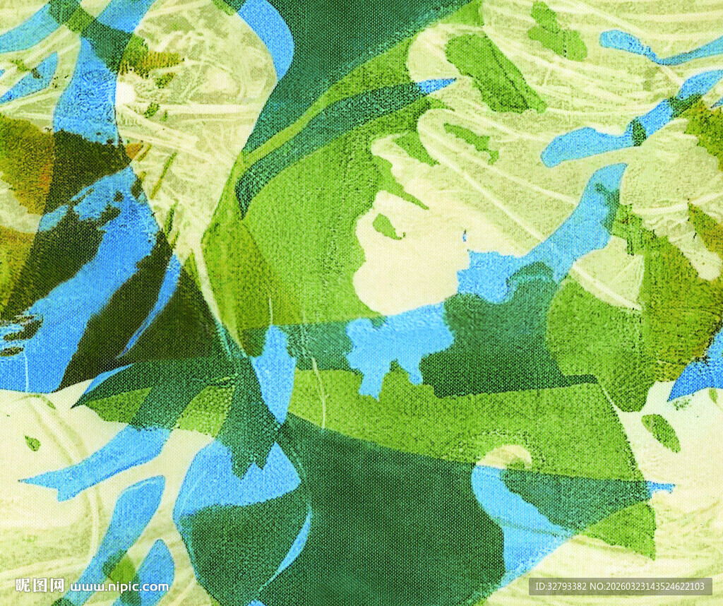 抽象绿叶水彩纹理图案