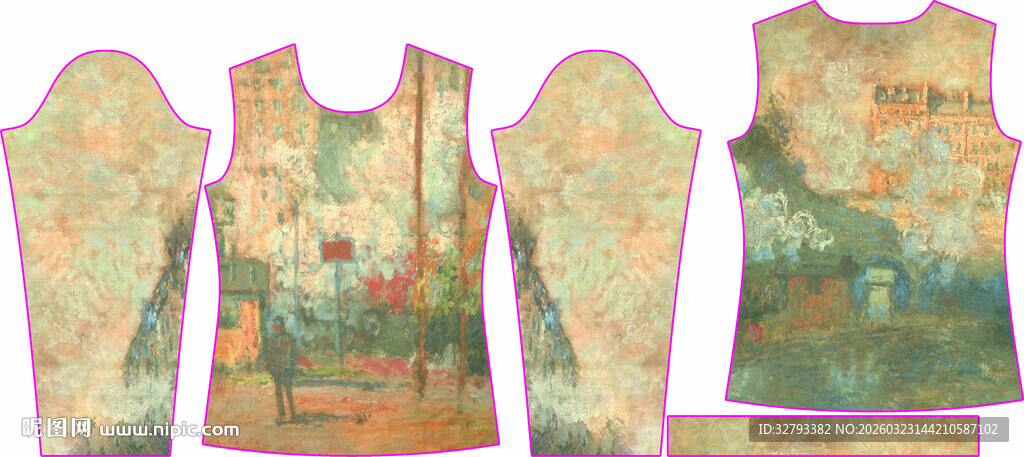 复古风拼接图案上衣展示