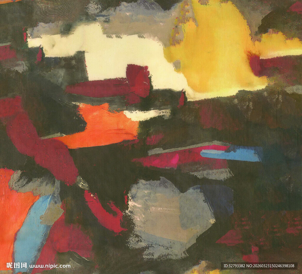 抽象色彩构成的艺术画作