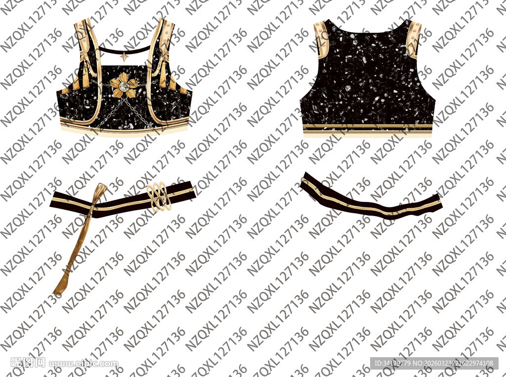 复古华丽服饰配件套装