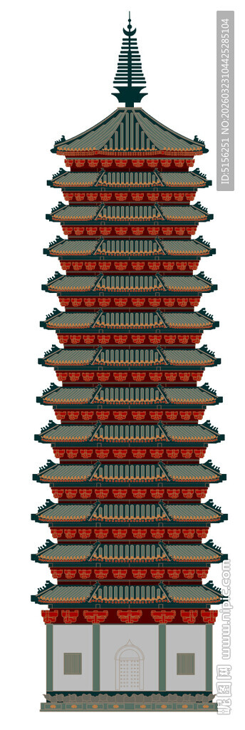 中式多层宝塔建筑