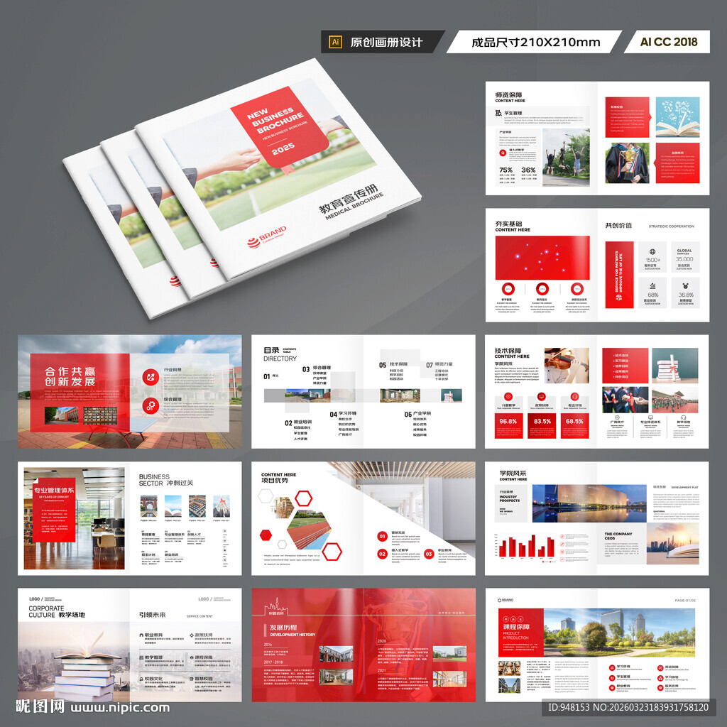 方形教育宣传册