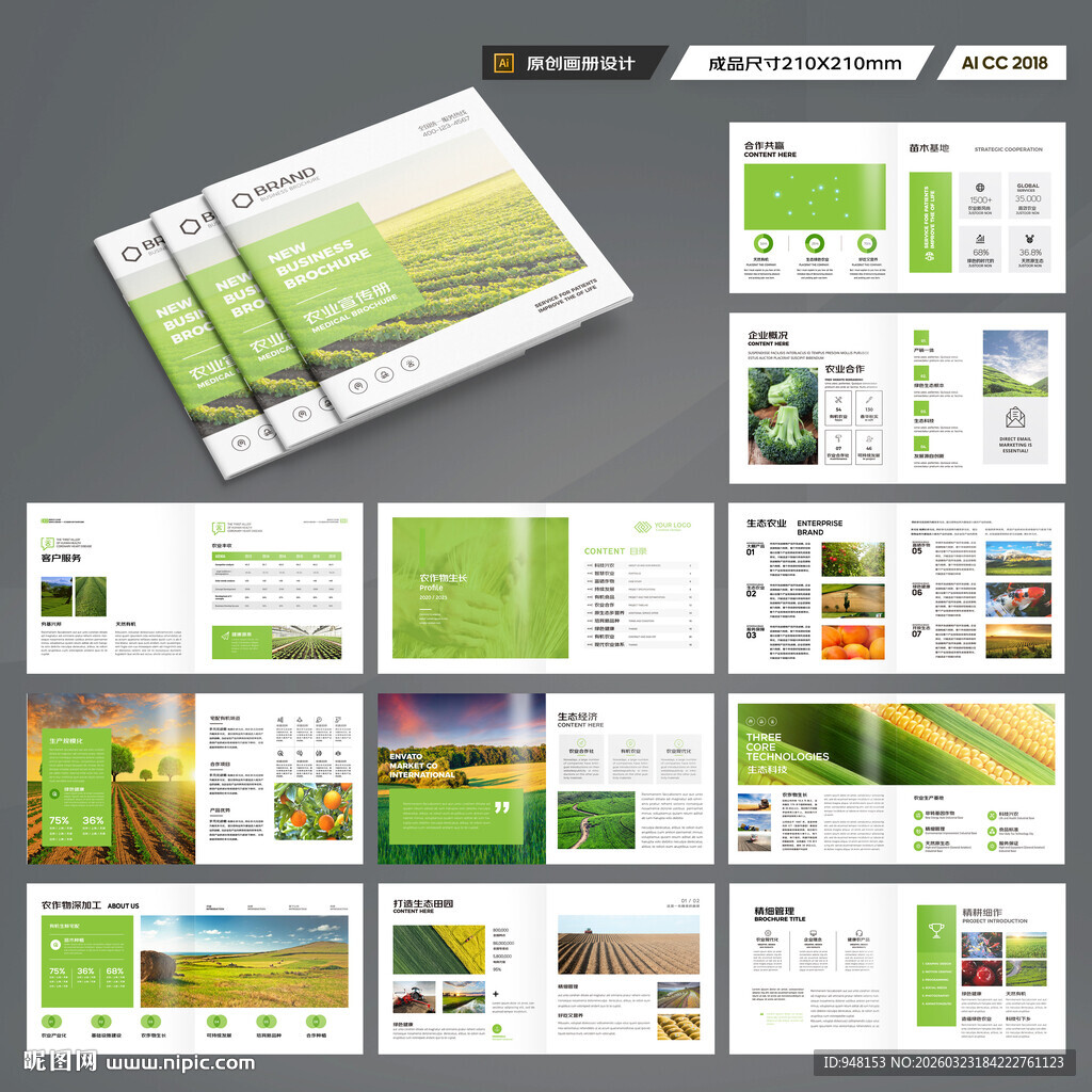 方形农业科技画册