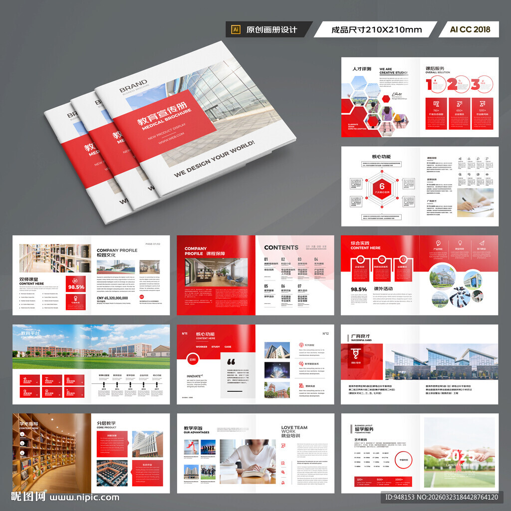 方形教育宣传册