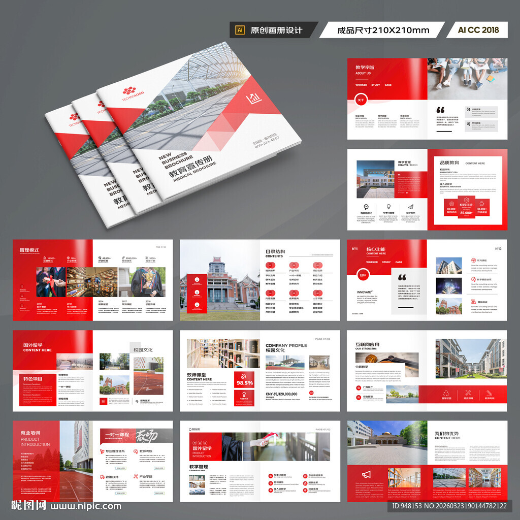 方形教育宣传册