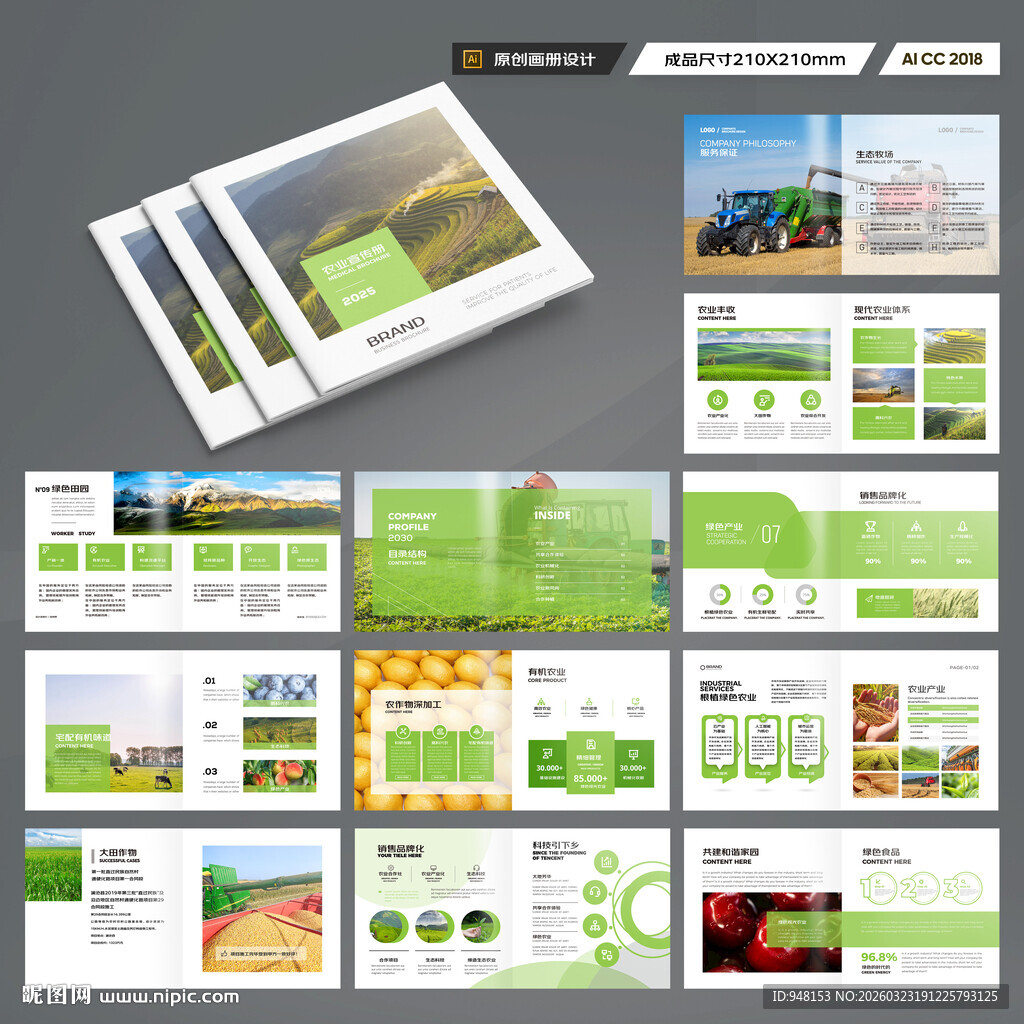 方形农业宣传册