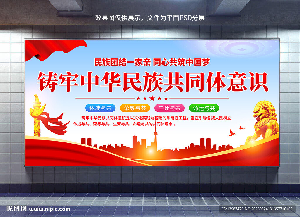 铸牢中华民族共同体意识展板