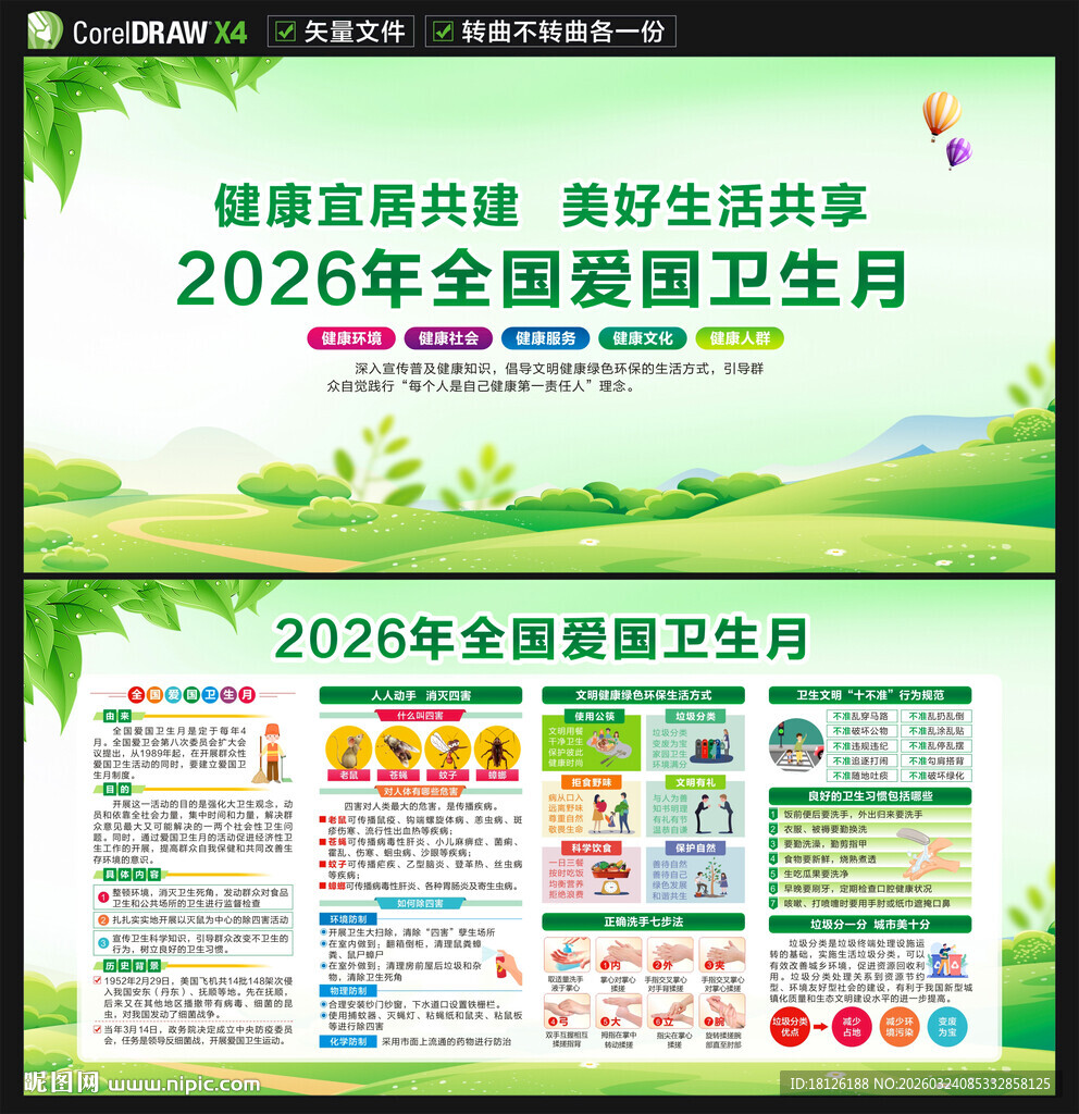 2026爱国卫生月展板宣传栏