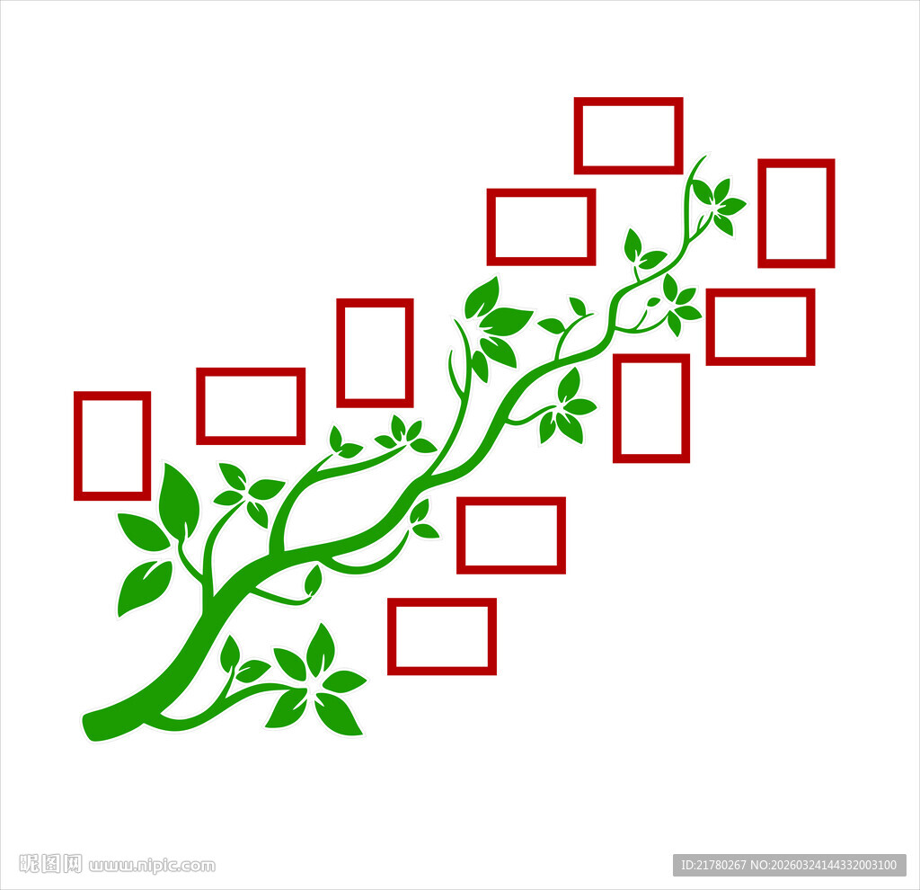 绿叶藤蔓照片墙