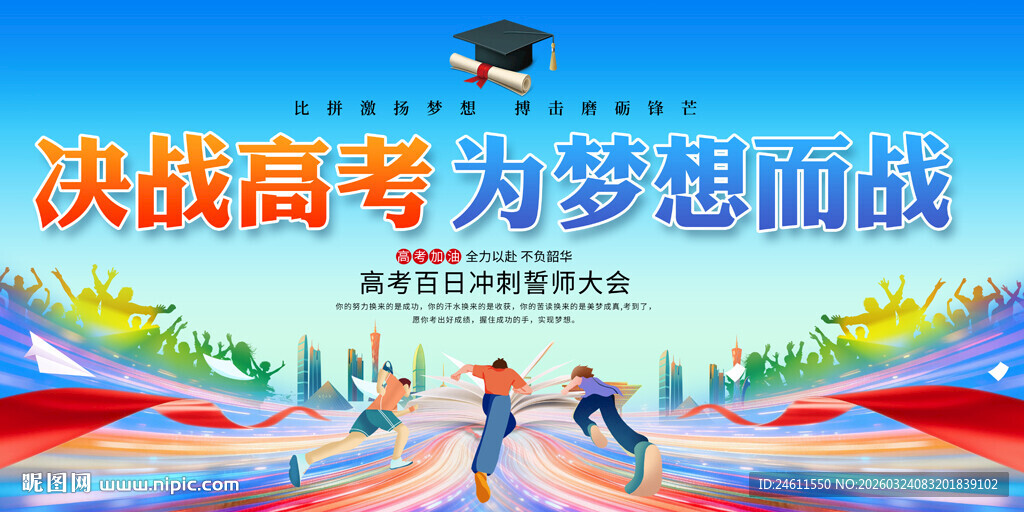 决战高考展板