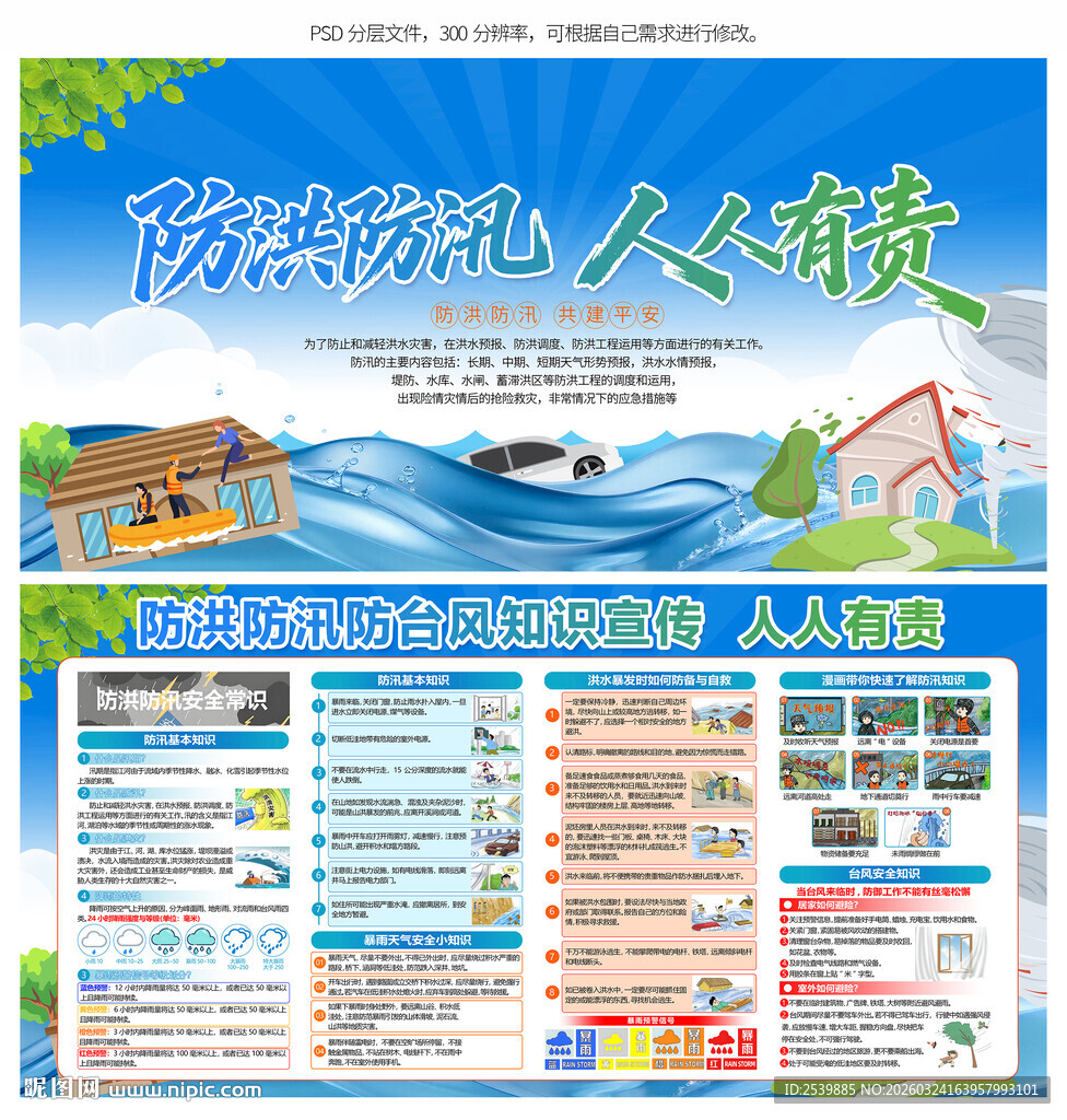 防洪防汛展板