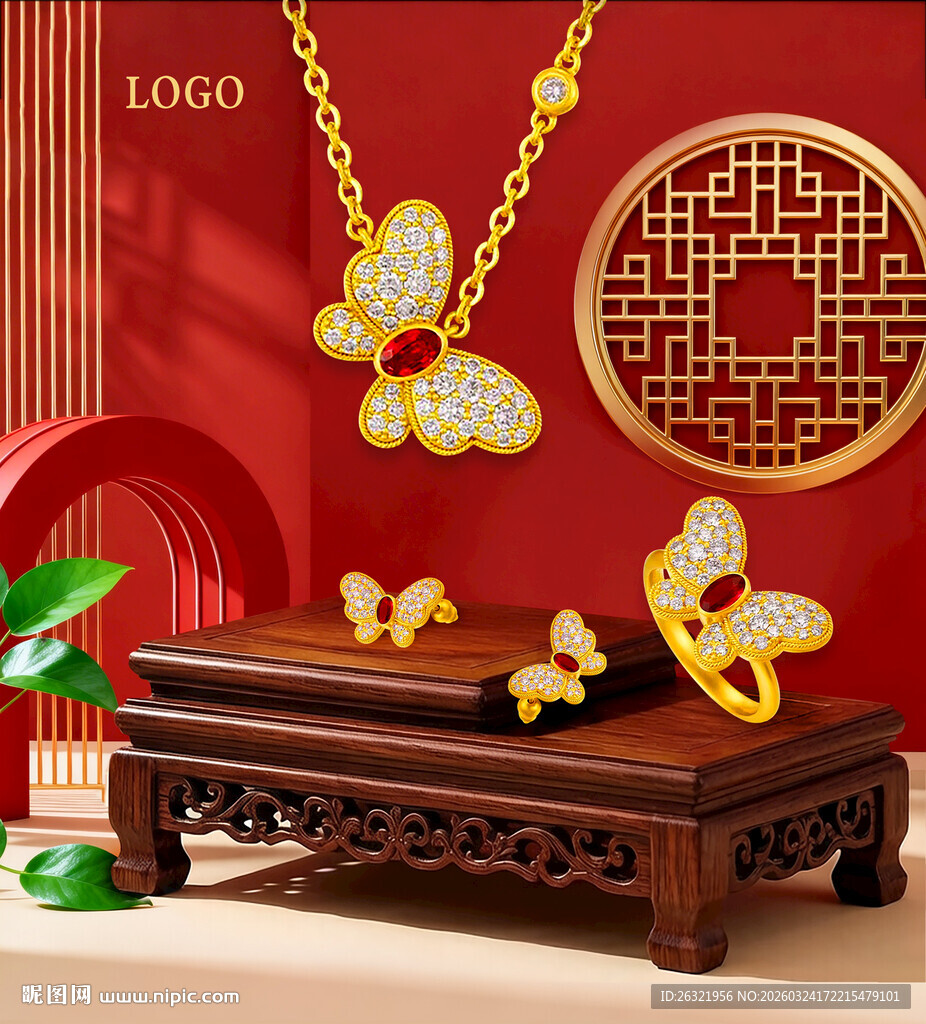 黄金珠宝分层高清海报