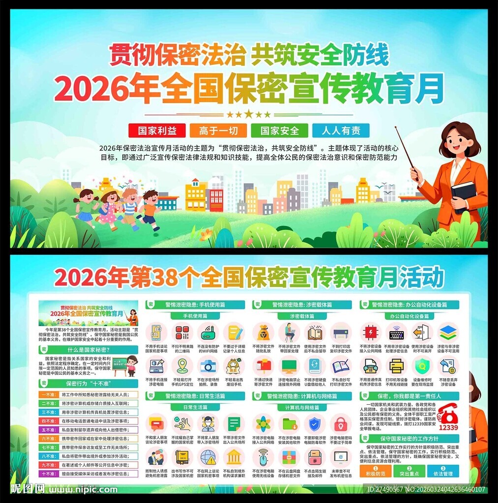 2026年全国保密宣传月展板